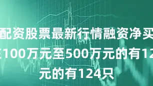 配资股票最新行情融资净买入在100万元至500万元的有124只